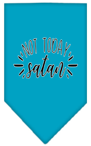 Not Today Satan Screen Print Bandana Turquoise Large